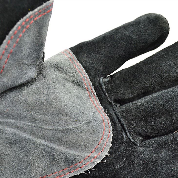 Black Cow Two-Layer Leather Heat Resistant Work Welding Gloves